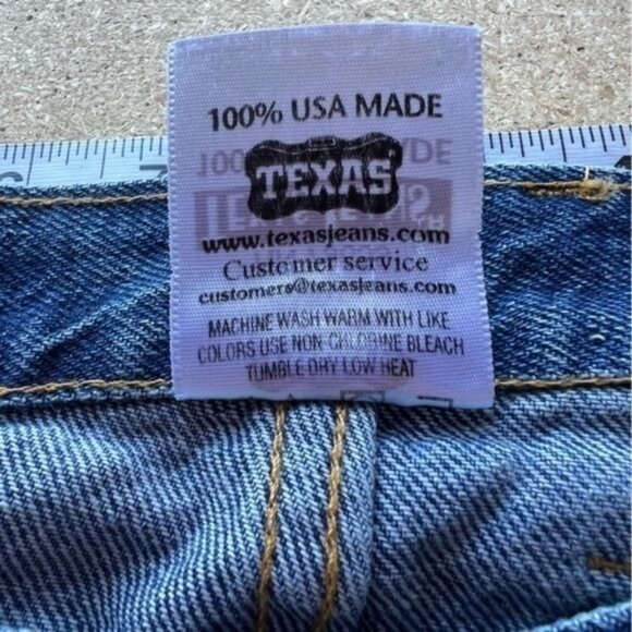 Texas Jeans Low-Rise Straight Leg 100% Cotton Blue Denim Jeans Womens Size 12 - Picture 5 of 8